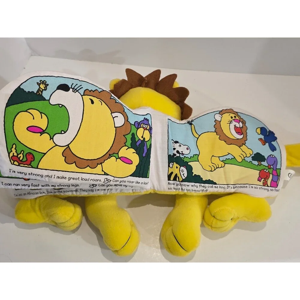 Vintage 2001 Leo The Lion Fabric Soft Book Plush Babies First Book Club